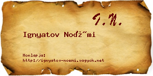 Ignyatov Noémi névjegykártya